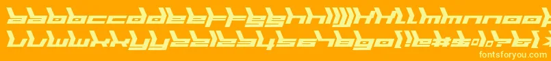 Biomecha Font – Yellow Fonts on Orange Background