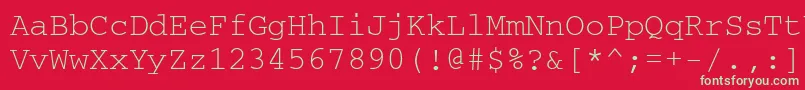 フォントCrr35A – 赤い背景に緑の文字