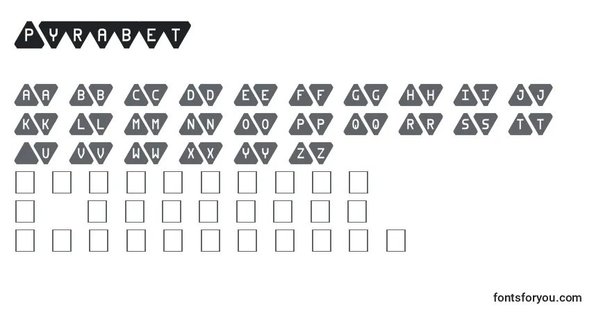 Fuente Pyrabet - alfabeto, números, caracteres especiales
