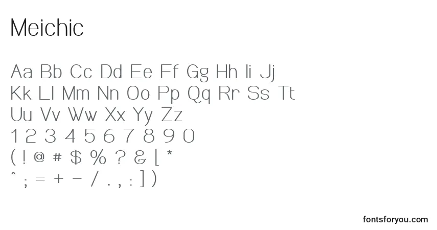Meichic Font – alphabet, numbers, special characters