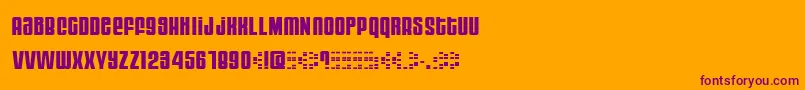 Moog ffy-Schriftart – Violette Schriften auf orangefarbenem Hintergrund