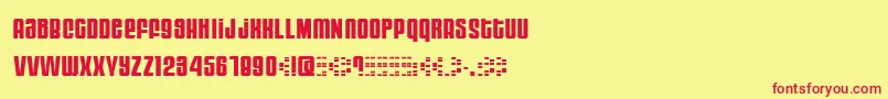 Moog ffy Font – Red Fonts on Yellow Background