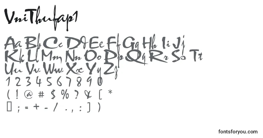A fonte VniThufap1 – alfabeto, números, caracteres especiais