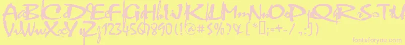 VniThufap1 Font – Pink Fonts on Yellow Background