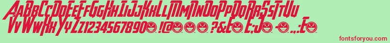 AvengeanceHeroicAvengerBd Font – Red Fonts on Green Background