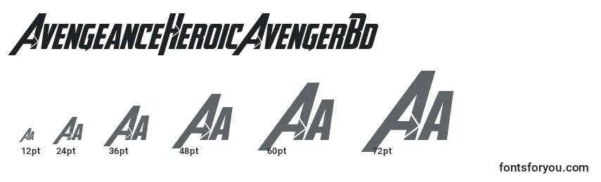 AvengeanceHeroicAvengerBd Font Sizes