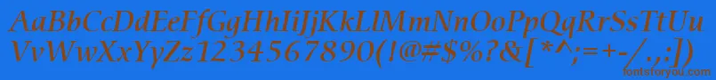 ItcCerigoLtMediumItalic Font – Brown Fonts on Blue Background