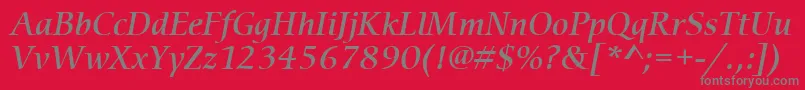 ItcCerigoLtMediumItalic Font – Gray Fonts on Red Background