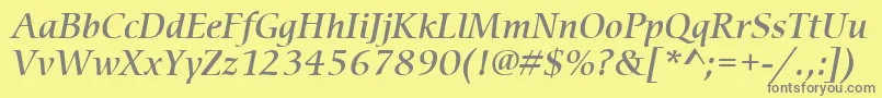 フォントItcCerigoLtMediumItalic – 黄色の背景に灰色の文字