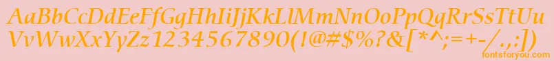 ItcCerigoLtMediumItalic Font – Orange Fonts on Pink Background