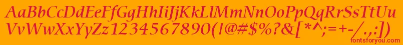 フォントItcCerigoLtMediumItalic – オレンジの背景に赤い文字