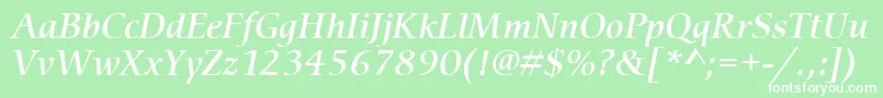 フォントItcCerigoLtMediumItalic – 緑の背景に白い文字