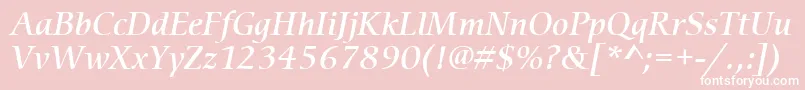 ItcCerigoLtMediumItalic Font – White Fonts on Pink Background