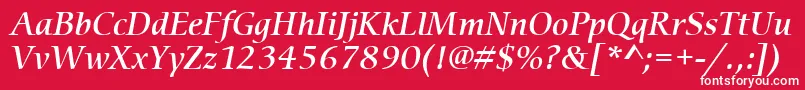 ItcCerigoLtMediumItalic Font – White Fonts on Red Background