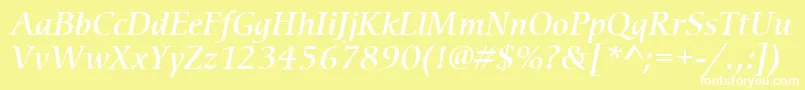 ItcCerigoLtMediumItalic Font – White Fonts on Yellow Background