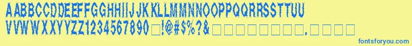 DeadAlive-Schriftart – Blaue Schriften auf gelbem Hintergrund