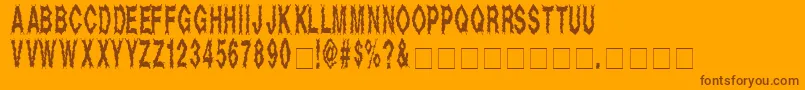 DeadAlive Font – Brown Fonts on Orange Background