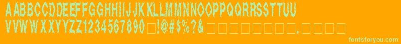 DeadAlive Font – Green Fonts on Orange Background