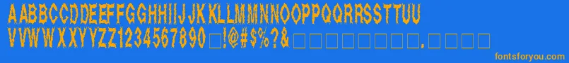 DeadAlive Font – Orange Fonts on Blue Background