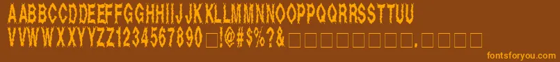 DeadAlive Font – Orange Fonts on Brown Background