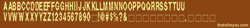 DeadAlive Font – Yellow Fonts on Brown Background