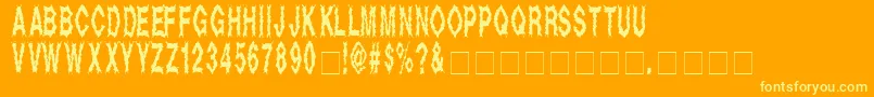 DeadAlive Font – Yellow Fonts on Orange Background