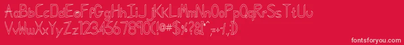 GregorianKk Font – Pink Fonts on Red Background