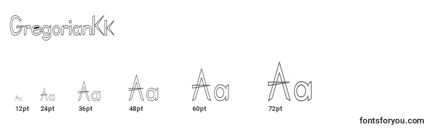 GregorianKk Font Sizes