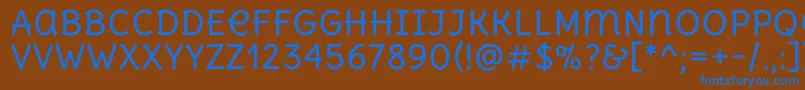 DeliusunicaseRegular Font – Blue Fonts on Brown Background