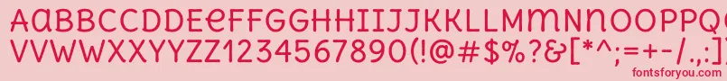 DeliusunicaseRegular Font – Red Fonts on Pink Background