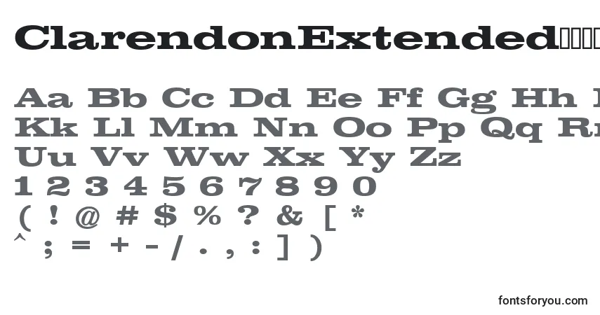ClarendonExtendedРџРѕР»СѓР¶РёСЂРЅС‹Р№ Font – alphabet, numbers, special characters