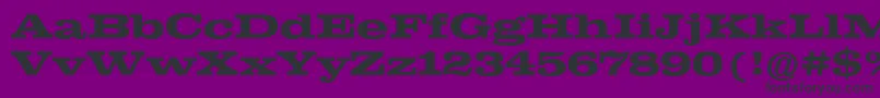 ClarendonExtendedРџРѕР»СѓР¶РёСЂРЅС‹Р№-Schriftart – Schwarze Schriften auf violettem Hintergrund