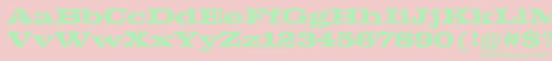 ClarendonExtendedРџРѕР»СѓР¶РёСЂРЅС‹Р№ Font – Green Fonts on Pink Background