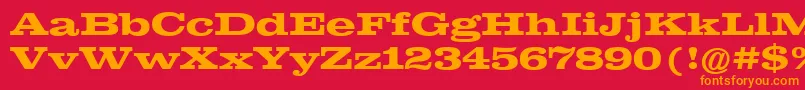 フォントClarendonExtendedРџРѕР»СѓР¶РёСЂРЅС‹Р№ – 赤い背景にオレンジの文字