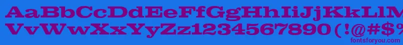ClarendonExtendedРџРѕР»СѓР¶РёСЂРЅС‹Р№ Font – Purple Fonts on Blue Background