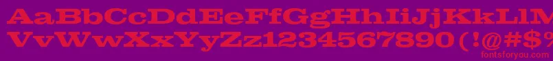 ClarendonExtendedРџРѕР»СѓР¶РёСЂРЅС‹Р№ Font – Red Fonts on Purple Background