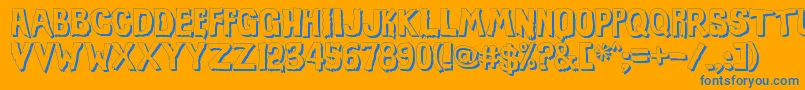 EviloffrankensteinShadow Font – Blue Fonts on Orange Background