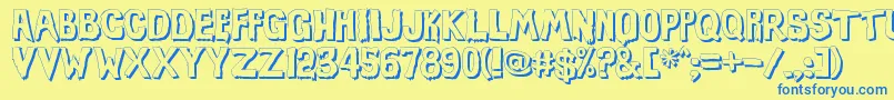 EviloffrankensteinShadow Font – Blue Fonts on Yellow Background