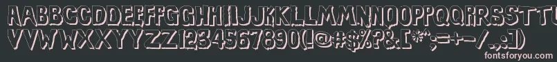 フォントEviloffrankensteinShadow – 黒い背景にピンクのフォント