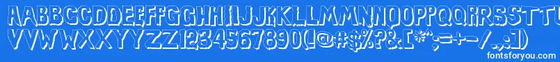 EviloffrankensteinShadow Font – White Fonts on Blue Background