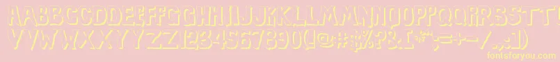 EviloffrankensteinShadow-Schriftart – Gelbe Schriften auf rosa Hintergrund