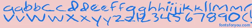 Więcej informacji o czcionce Simpleton Czcionka Simpleton – niebieskie czcionki na różowym tle