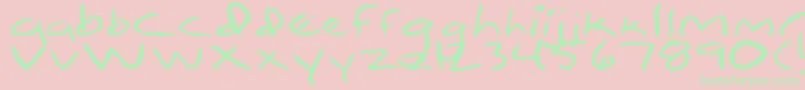 Simpleton Font – Green Fonts on Pink Background