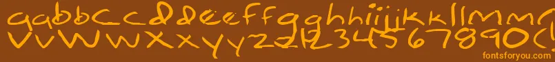 Simpleton Font – Orange Fonts on Brown Background
