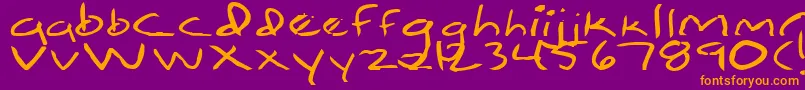 Simpleton Font – Orange Fonts on Purple Background