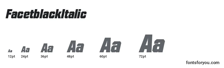 FacetblackItalic Font Sizes