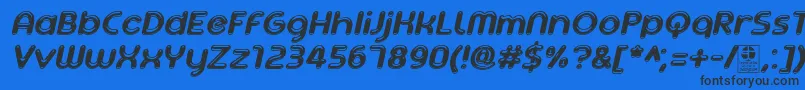Шрифт AgetaChubbyItalicDemo – чёрные шрифты на синем фоне