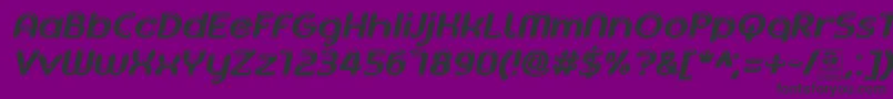 Шрифт AgetaChubbyItalicDemo – чёрные шрифты на фиолетовом фоне