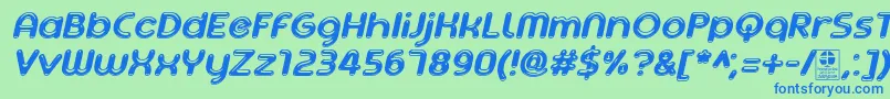 AgetaChubbyItalicDemo Font – Blue Fonts on Green Background