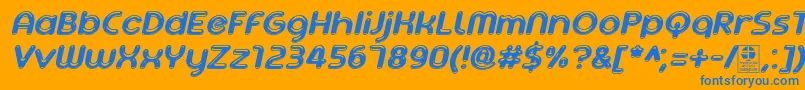 AgetaChubbyItalicDemo Font – Blue Fonts on Orange Background